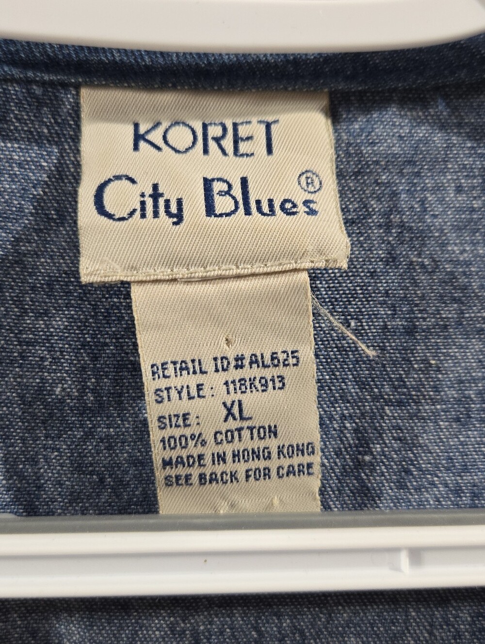 Vintage Koret City Blues Basket Weave Denim Vest Sz XL Like NEW - Picture 3 of 10
